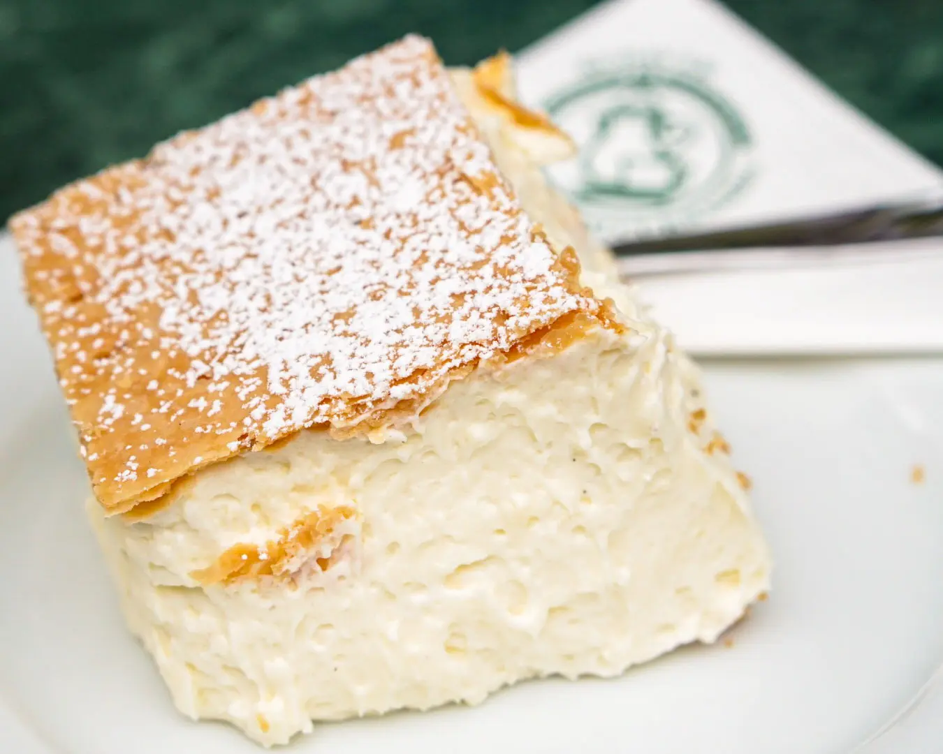 Creme Cake on a plate