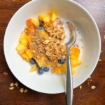 Honey Almond Granola With Peaches