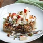 apple and cinnamon baked oatmeal on a plate.