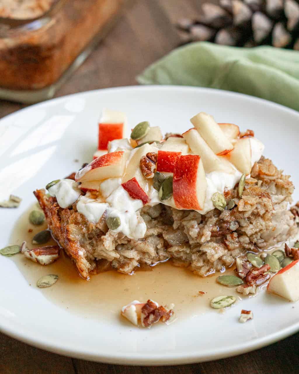 baked oatmeal with yogurt