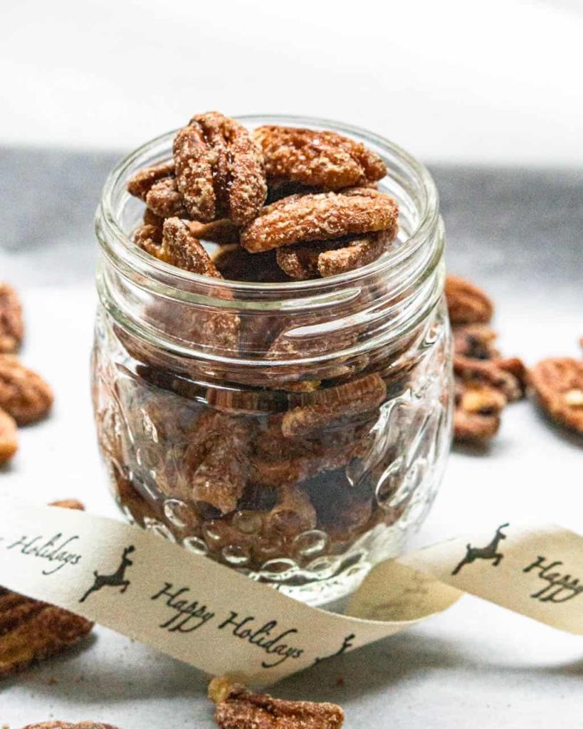 Maple Pecans in a Jar