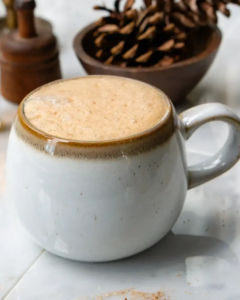 A mug of snickerdoodle latte.