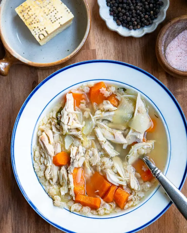 A bowl of chicken soup.